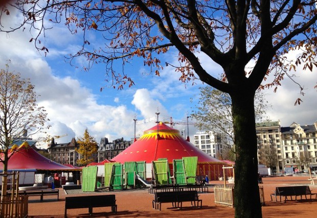 The circus and playground in Plainpalais © photo Linda Scott