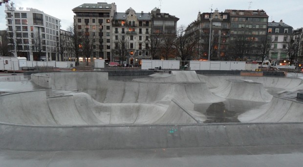 Europe's largest skatepark in Geneva's Plainpalais © Geneva Family Diaries.net