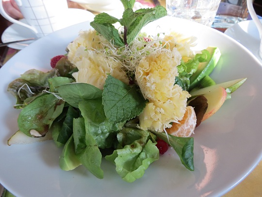 The most delicious Tête de Moine salad I've ever tasted © genevafamilydiaries.net