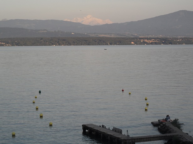 Views of Mont Blanc from Nyon Plage. Photo © genevafamilydiaries.net