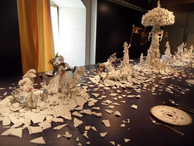 "War & pieces" Bouke de Vries at Nyon castle. Photo © genevafamilydiaries.net