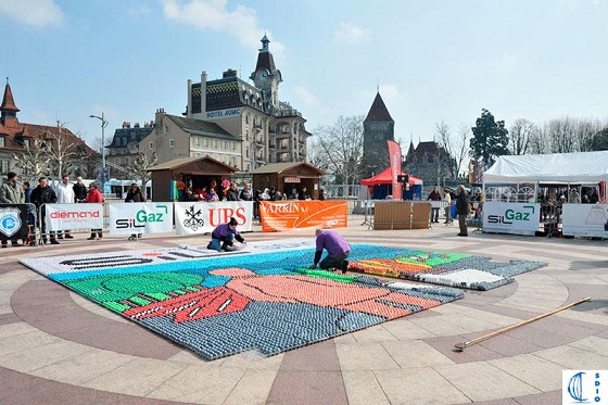 The Easter Eggs mosaic in Ouchy - photo © Isabelle Jeanmaire