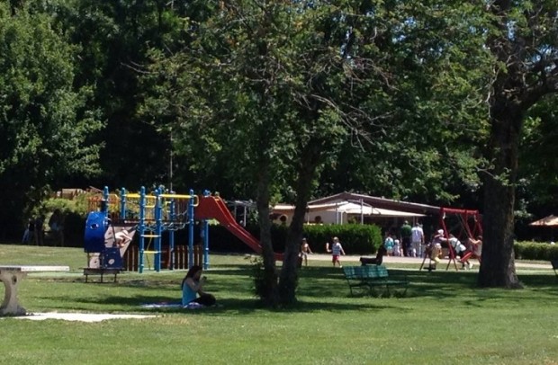 The playground at Rolle plage. Photo © genevafamilydiaries.net